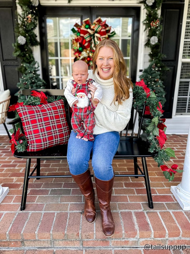 MudPie unisex-baby Santa Tartan Longall Set - Image 4